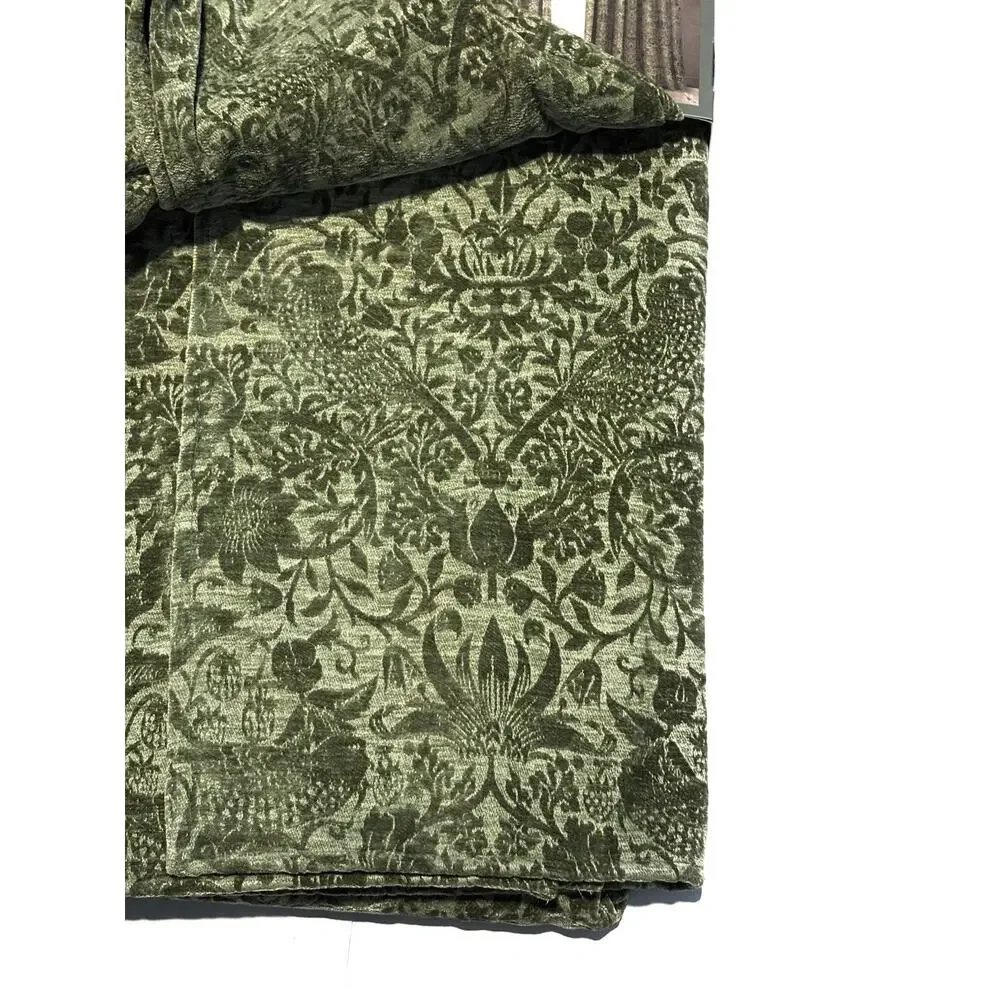 William Morris & Co. Window Curtains Panels 38X96” Strawberry Thief Sage Green 2